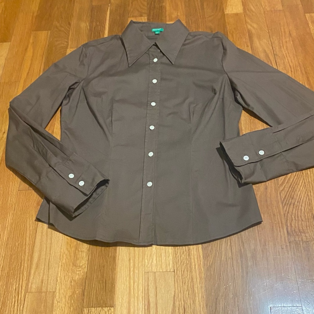 United Colors Of Benetton Dark Brown Dress Shirt